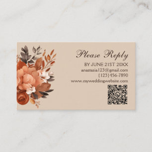 Light Terracotta and Burnt Orange Wedding Begleitkarte