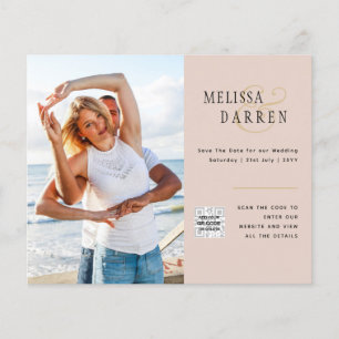 Light Terracotta FOTO Wedding RETT DATE QR CODE Flyer