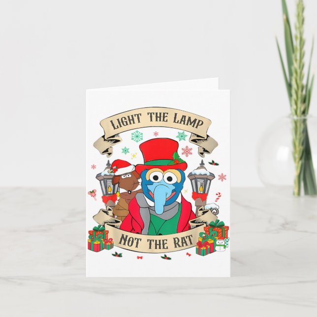 Light The Lamp Not The Rat Funny Christmas Matchin Karte (Vorderseite)