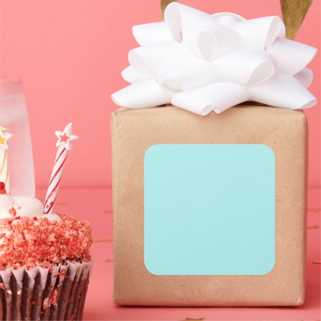 Light Türkise Large Square Sticker (Party)