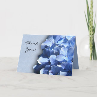 LIght und dunkelblaue Hydrangeas Dankeskarte