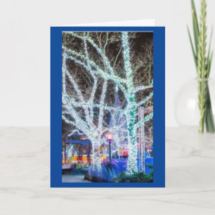 "LIGHT UP THE NIGHT/MERRY CHRISTMAS" FERIENKARTE FEIERTAGSKARTE