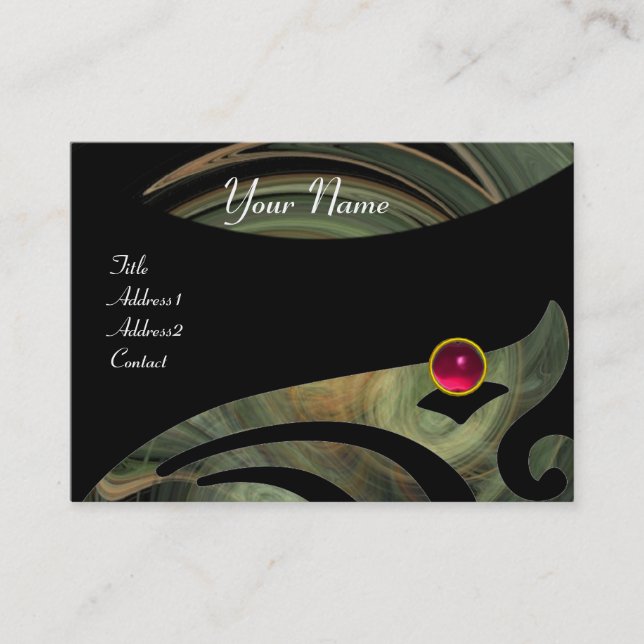 LIGHT VORTEX RUBY Rosa, schwarz, grau, gelb Visitenkarte (Vorderseite)