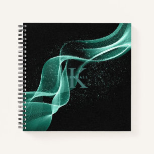 Light Wave and Stardust Monogram Aquamarin ID781 Notizbuch