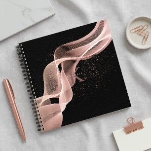 Light Wave and Stardust Monogram Rose Gold ID781 Notizbuch