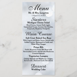 Light White Silver Sparkle Glitzer Empfang Menu Menükarte