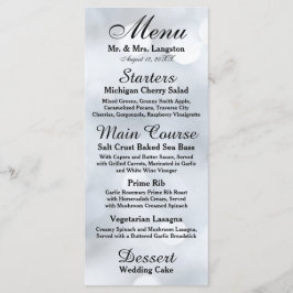 Light White Silver Sparkle Glitzer Empfang Menu Menükarte