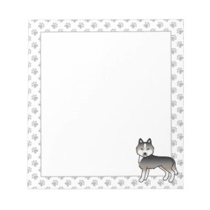 Light Wolf Gray Siberian Husky Niedlich Cartoon Do Notizblock