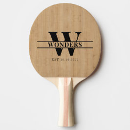 Light Wood Grain Custom Monogrammed Tischtennis Schläger