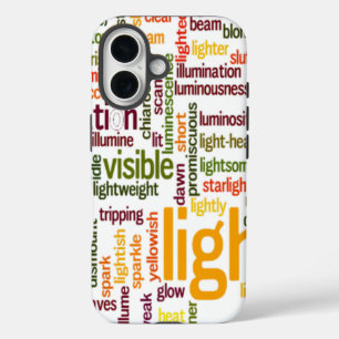 Light Word Cloud Art Print iPhone 16 Hülle