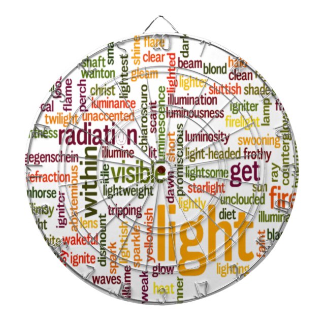Light Word Cloud Art Print Dartscheibe (vorne)