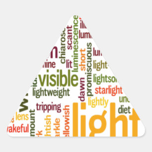 Light Word Cloud Art Print Dreieckiger Aufkleber