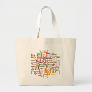 Light Word Cloud Art Print Jumbo Stoffbeutel