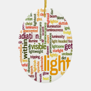 Light Word Cloud Art Print Keramik Ornament