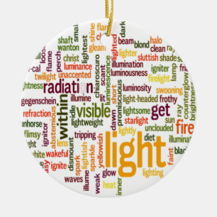 Light Word Cloud Art Print Keramikornament