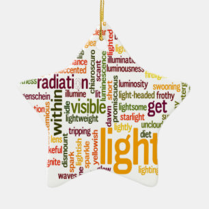 Light Word Cloud Art Print Keramikornament