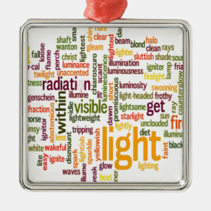 Light Word Cloud Art Print Ornament Aus Metall