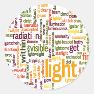 Light Word Cloud Art Print Runder Aufkleber
