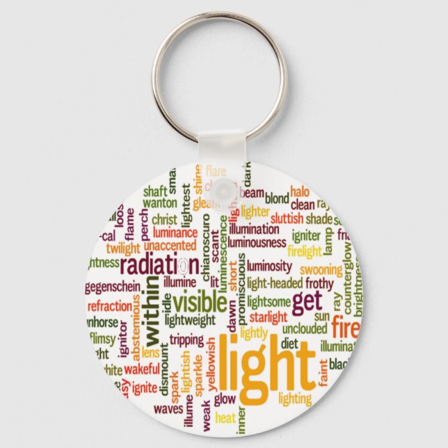 Light Word Cloud Art Print Schlüsselanhänger (Vorderseite)