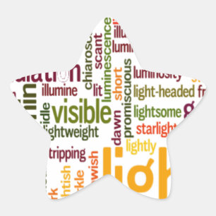 Light Word Cloud Art Print Stern-Aufkleber