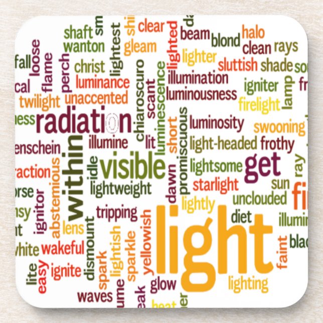 Light Word Cloud Art Print Untersetzer (Vorderseite)