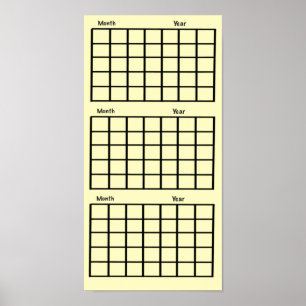 Light Yellow 3 Monatskalender Poster