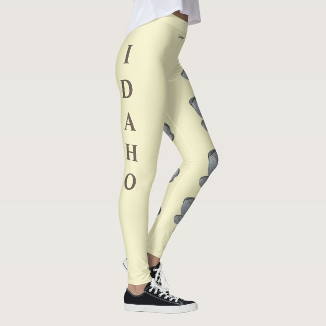 Light Yellow Idaho Staat Syringa Blume Leggings (Rechts)