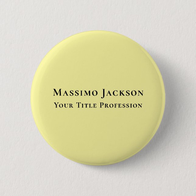 Light Yellow Plain Elegant Professional Modern Button (Vorderseite)