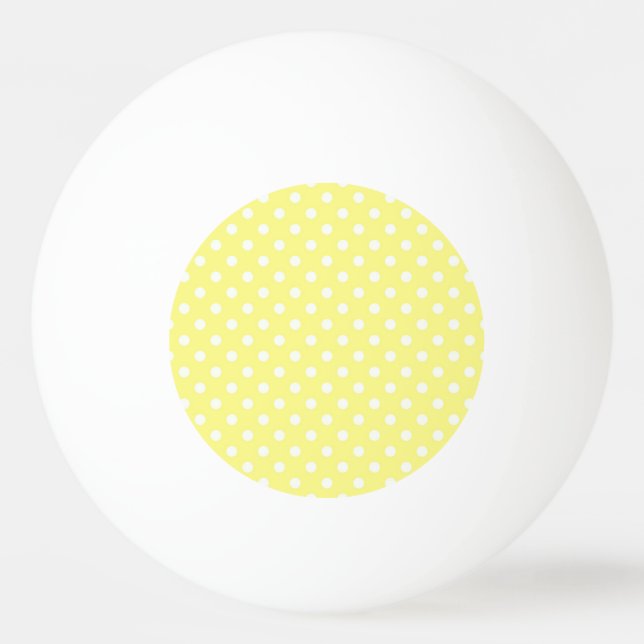 Light Yellow White Polka Dots Pattern Tischtennisball (Vorderseite)