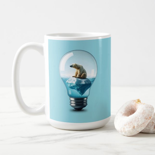 Lightbulb Iceberg - Polar Bear in a Lightbulb Kaffeetasse (Mit Donut)