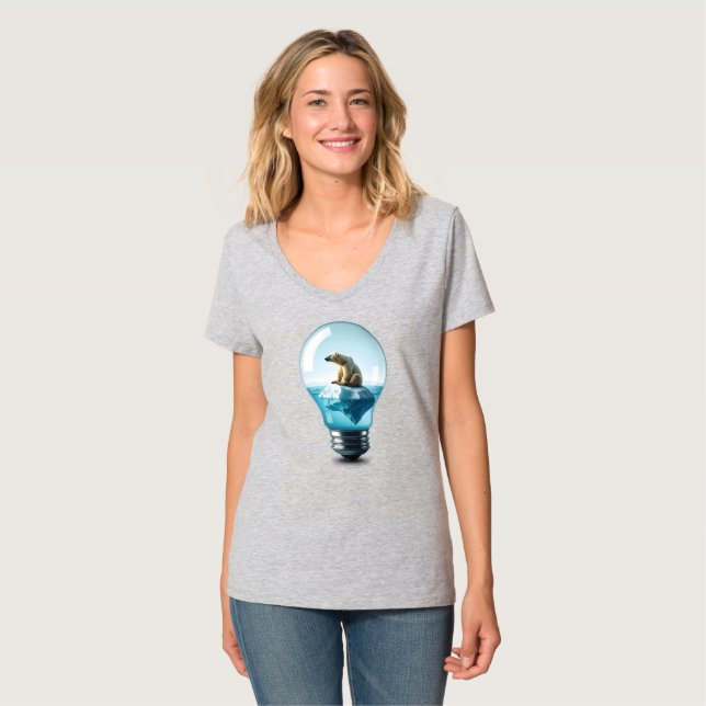 Lightbulb Iceberg - Polar Bear in a Lightbulb T-Shirt (Vorderseite Vollansicht)