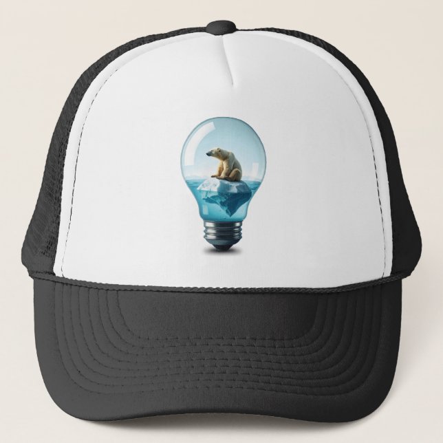 Lightbulb Iceberg - Polar Bear in a Lightbulb Truckerkappe (Vorderseite)