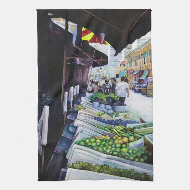 Lighter Side of Lavender Street, Singapur Küchentuch (Vertikal)