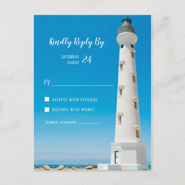 Lighthouse Aruba Hochzeit in Urlaubsort UAWG Postkarte (Vorderseite)
