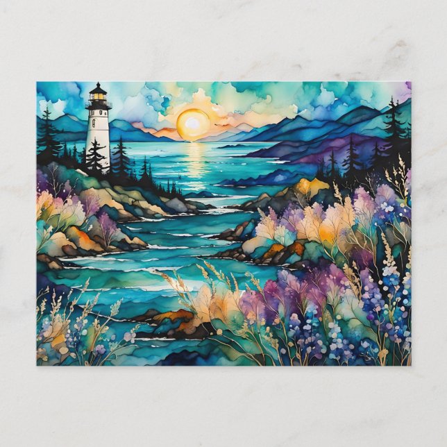 Lighthouse Bay Wildblume Garden Postkarte (Vorderseite)