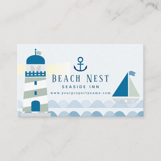 Lighthouse Beach House Hütte B&B Rentals Visitenkarte (Vorderseite)