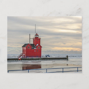 Lighthouse bekannt als Big Red in Holland Michigan Postkarte