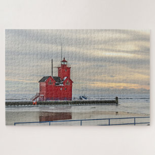 Lighthouse bekannt als Big Red in Holland Michigan Puzzle