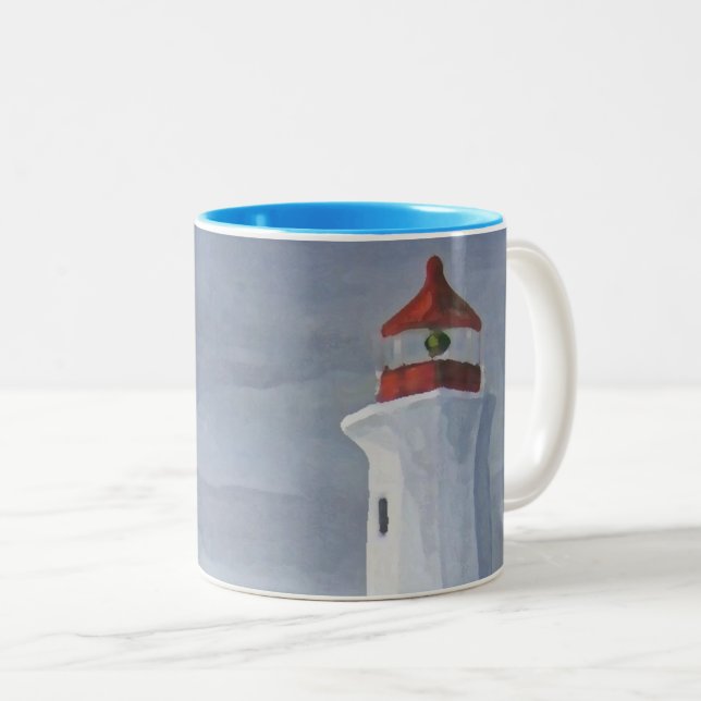 Lighthouse blue iphone zweifarbige tasse (VorderseiteRechts)