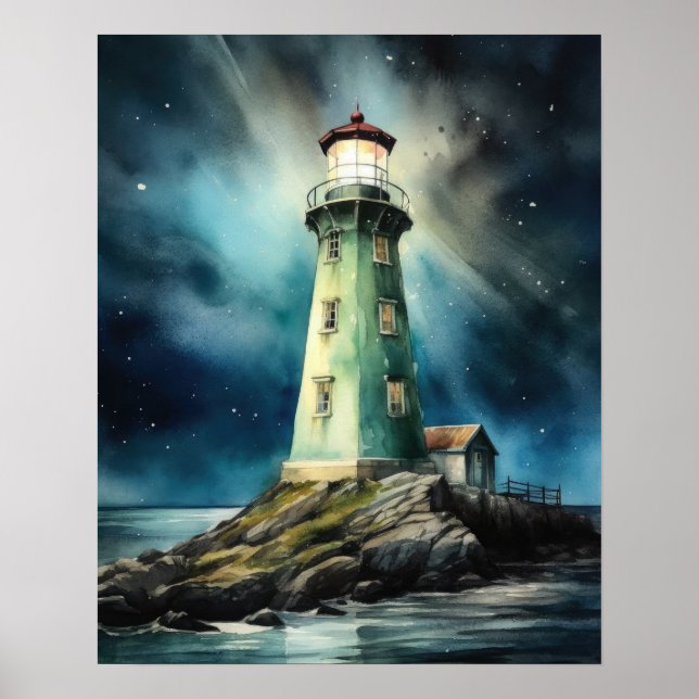 Lighthouse Coastal Art Print Poster (Vorne)