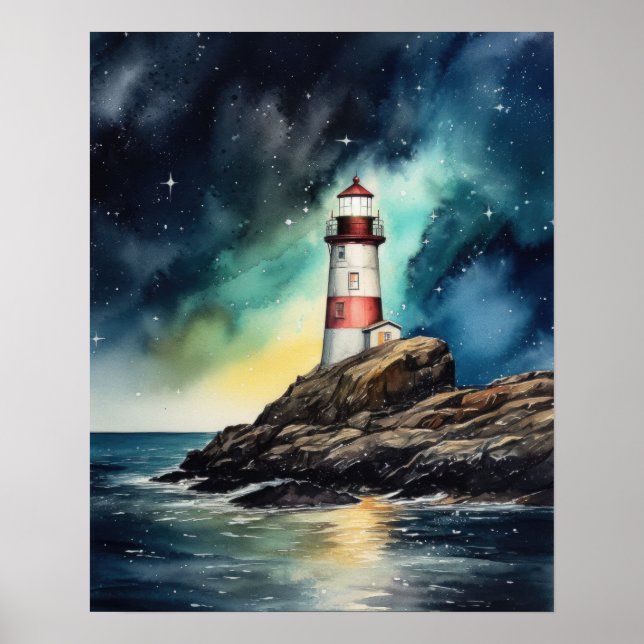 Lighthouse Coastal Art Print Poster (Vorne)