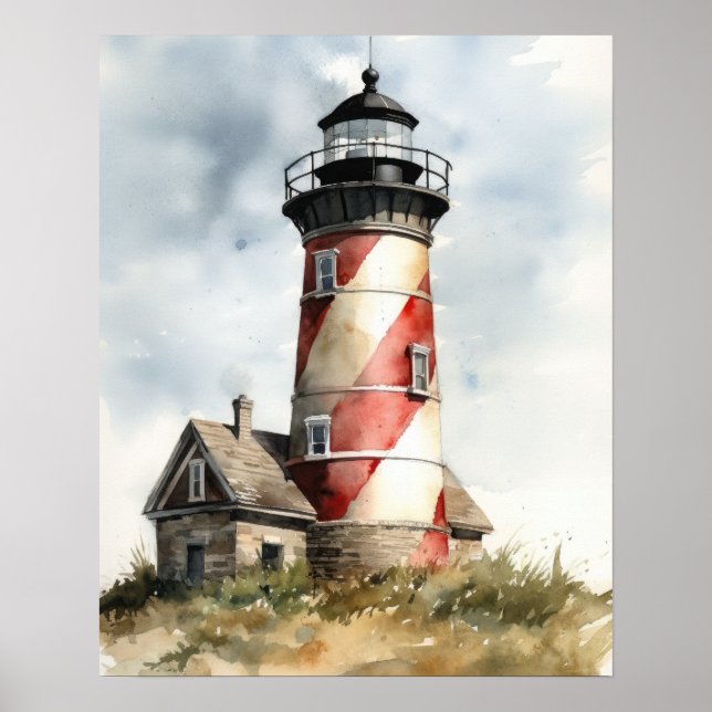 Lighthouse Coastal Art Print Poster (Vorne)