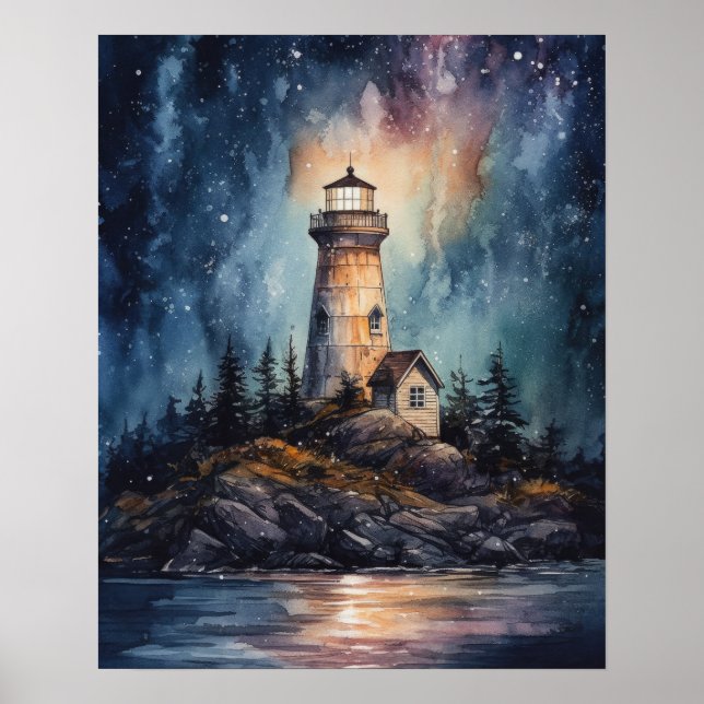Lighthouse Coastal Art Print Poster (Vorne)