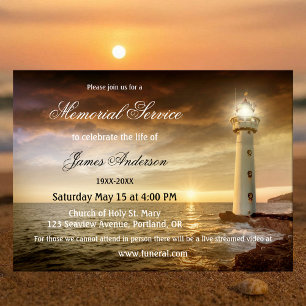 Lighthouse Coastal Funeral Memorial Service Einladung