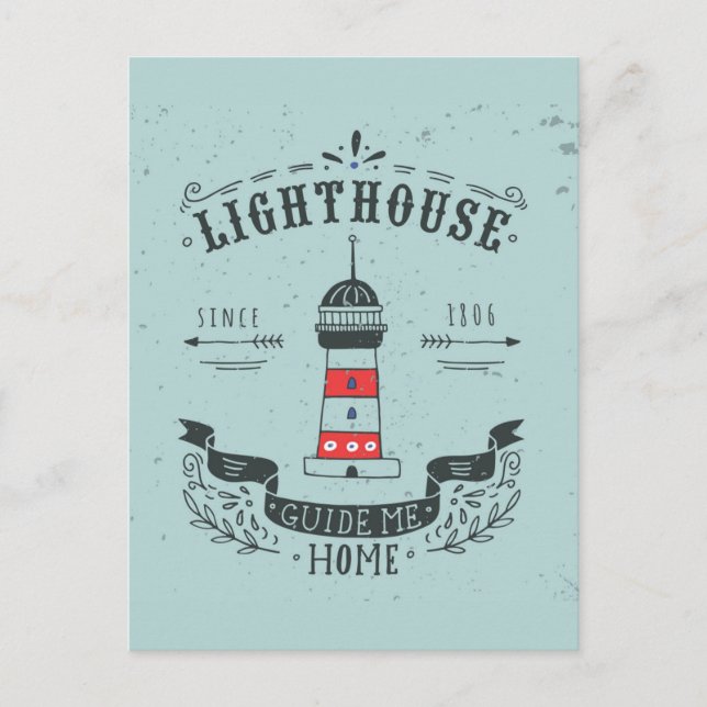 Lighthouse Guide Me Zuhause Poster Postkarte (Vorderseite)