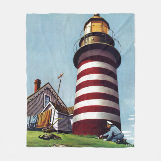 Lighthouse Keeper von Stevan Dohanos Fleecedecke