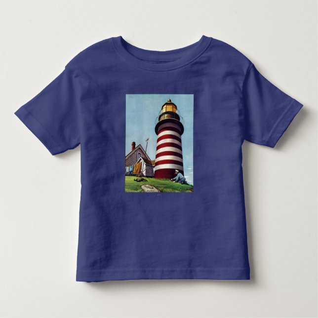 Lighthouse Keeper von Stevan Dohanos Kleinkind T-shirt (Vorderseite)