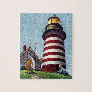 Lighthouse Keeper von Stevan Dohanos Puzzle