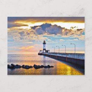 Lighthouse Lake Superior Postkarte