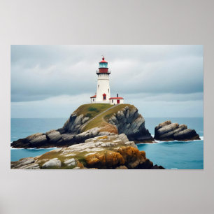 Lighthouse Landschaft Küste Meer Ruhe Landschaft Poster
